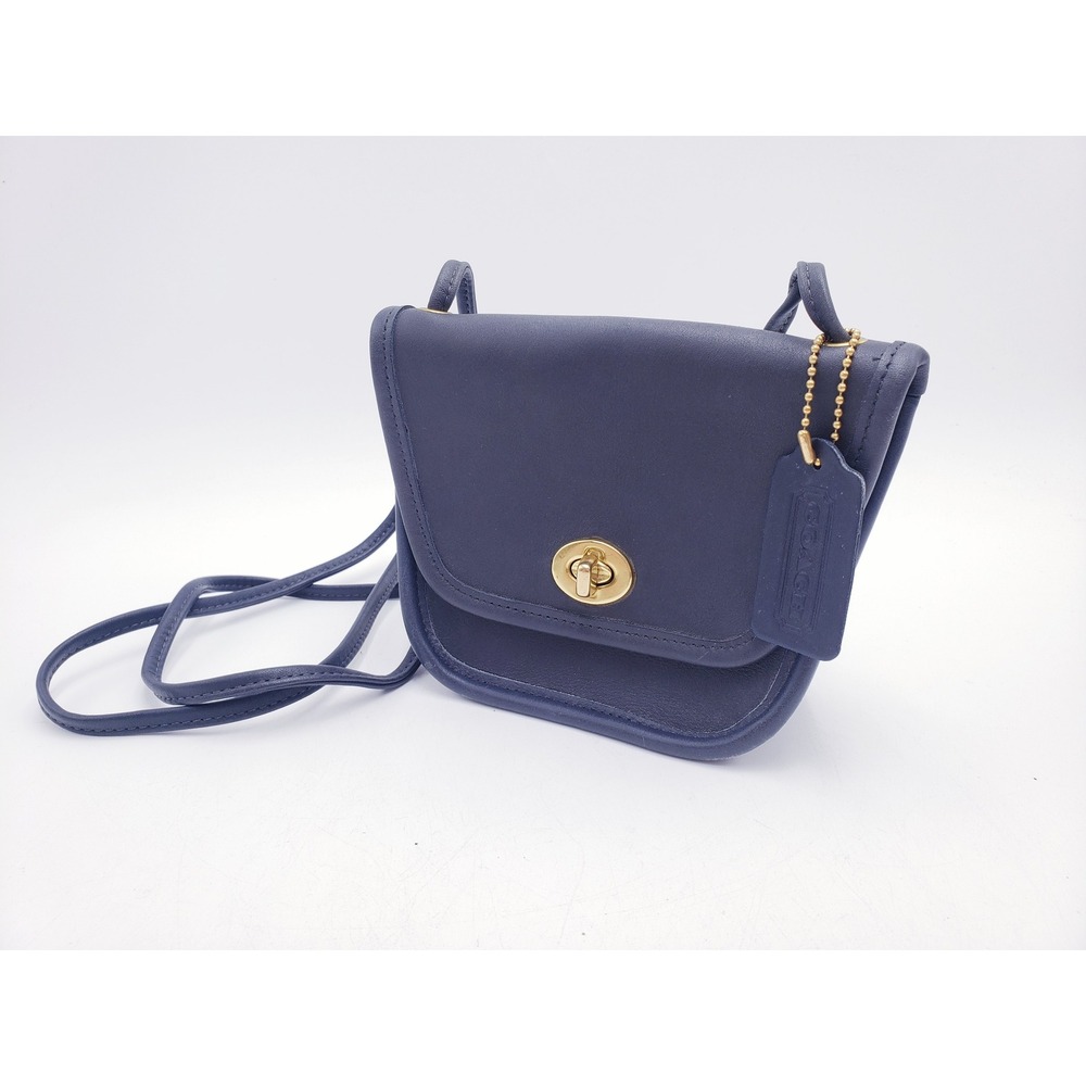 Vintage Coach Everett Bag Black Glovetanned Leather Turnlock Crossbody 9934